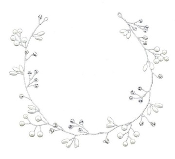 ŚLUBNA GAŁĄZKA DIADEM TIARA SREBRNA 50CM AG264B