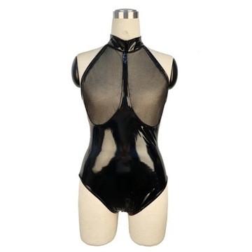 Sexy wetlook Faux Leather Catsuit PVC Latex Bodysu