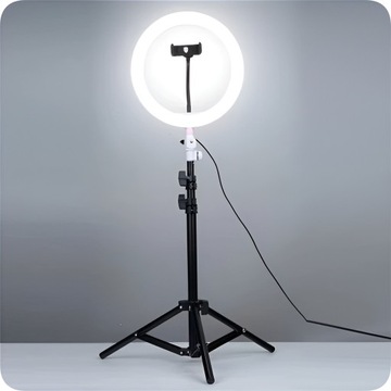 СВЕТОДИОДНАЯ КОЛЬЦЕВАЯ ЛАМПА 80 Вт ШТАТИВ 220 СМ КОЛЬЦО 30 СМ Макияж YouTube TikTok