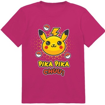 KOSZULKA DZIECIĘCA T-SHIRT DLA DZIECKA PIKACHU POKEMON 152 PREZENT JAKOŚĆ