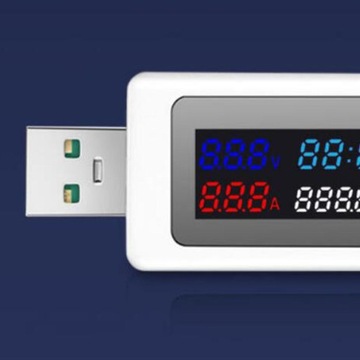 USB-монитор тока, напряжения, ЖК-дисплей, белый