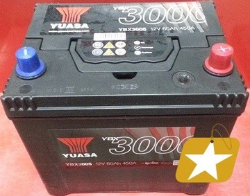 YUASA YBX3005 AKUMULATOR 60AH 450A P+