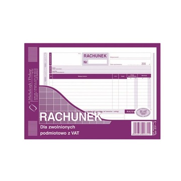 Rachunek A5 dla zwoln podmiot z VAT 231-3 MIP