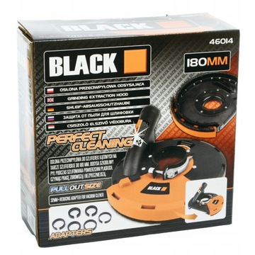 ПЫЛЕВЫКЛЮЧАТЕЛЬ ДЛЯ ШЛИФОВАЛЬНЫХ МАШИН 180 ММ ЧЕРНЫЙ ПРЕМИУМ + ПЕРЕХОДНИКИ