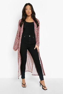 Boohoo cienka długa narzutka kimono w kwiaty 38