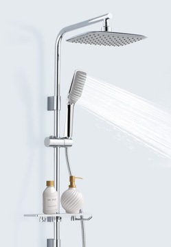 GROHE смеситель для душа + тропический душ Reihe 25x19 с полочкой для косметики