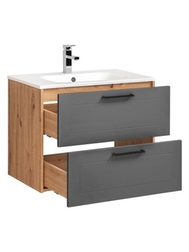 ШКАФ С РАКОВИНОЙ 80СМ MADERA ARTISAN ДУБ ГРАФИТ