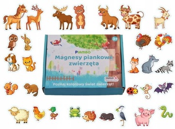 МАГНИТЫ НА ХОЛОДИЛЬНИК ДЛЯ ДЕТЕЙ РАЗВИВАЮЩИЙ НАБОР ЗВЕРИ ПОДАРОК ​​30 ШТ.