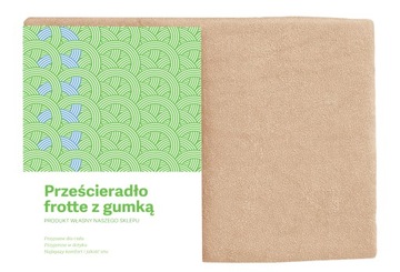 PRZEŚCIERADŁO FROTTE Z GUMKĄ BEŻOWE MATOWE NA MATERAC 180X200 BAWEŁNA
