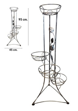 Kwietnik stojący na 4 kwiaty stojak metalowy loft