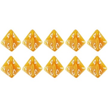 ZESTAW 10X KOŚĆ CZTEROŚCIENNA K4 RPG KREMÓWKOWA