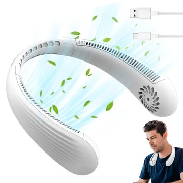 MINI WENTYLATOR PRZENOŚNY WIATRAK USB WISZĄCY SŁUCHAWKI ŻADNYCH LIŚCI MOCNY