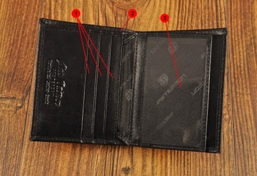 PREMIUM skórzane ETUI PORTFEL na KARTY dokumenty banknoty PETERSON skóra