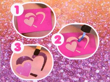 Большой набор татуировок с блестками, 24 цвета, шаблоны ZA4785