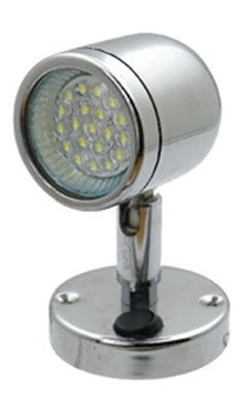 LAMPA ŚCIENNA KINKIET LED 12-24V/3W MOSIĄDZ CHROM