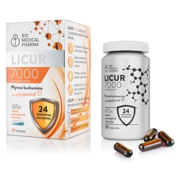 LICUR 7000 PŁYNNA KURKUMINA WITAMINA D3 30KAPSUŁEK
