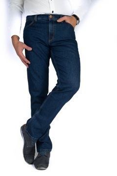 WRANGLER spodnie STRAIGHT regular BLUE jeans GREENSBORO _ W42 L36