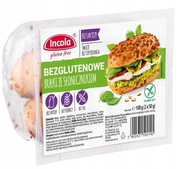 Incola Bez Glutenu Bułka ze Słonecznikiem 2x50g
