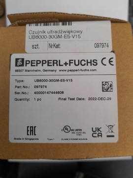 PEPPERL FUCHS UB6000-30GM-E5-V15 CZUJNIK ULTRADZWIEKOWY