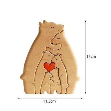 Rodzina Niedźwiedzia Drewniane puzzle Zabawka edukacyjna Rodzina Niedźwiedzi dla 6 misiów