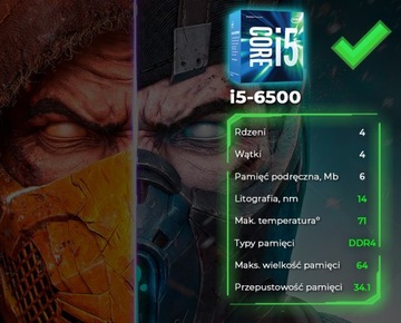 KOMPUTER GAMINGOWY INTEL i5|GTX1660S|16GB|SSD|WIN