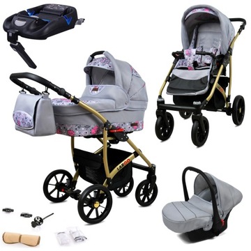 Wózek 4w1 dziecięcy BabyLux Largo + baza ISOFIX