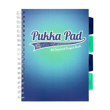 Kołozeszyt w kratkę B5 morski z przekładkami Pukka Pad Project Book Blue