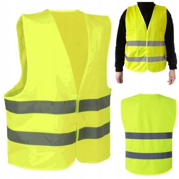 Светоотражающий жилет дорожной сигнализации ЖЕЛТЫЙ УНИВЕРСАЛЬНЫЙ