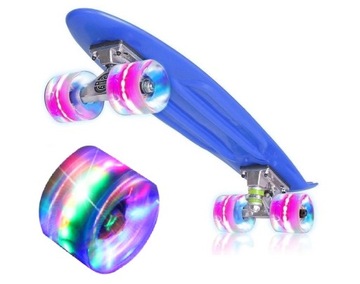 СКЕЙТБОРД FISZKA BOARD 100 КГ 56 СМ СВЕТЯЩИЕСЯ КОЛЕСА СВЕТОДИОДНЫЕ ЦВЕТА ПОДАРОК ​​ДЛЯ ДЕТЕЙ