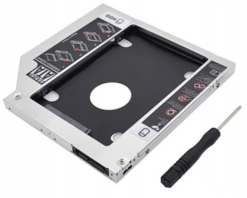 OBUDOWA RAMKA KIESZEŃ NA DYSK SSD HDD LAPTOP ZAMIAST CD DVD SATA 9,5mm