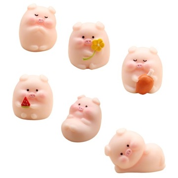 OZDOBY SAMOCHODOWE ŚWINKI DEKORACJA NA BIURKO 6 SZT