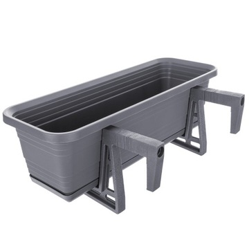 БАЛКОННАЯ ЯЩИКА ЦВЕТОЧНЫЙ ГОРШОК ЦВЕТОЧНЫЙ ВАЗ 50см РУЧКИ ПОДСТАВКА БАЛКОННАЯ БАЛЮСТРАДА