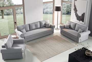 ZESTAW WYPOCZYNKOWY 3+2+1 KOPENHAGA Styl skandynawski / Sofa Kanapa fotel