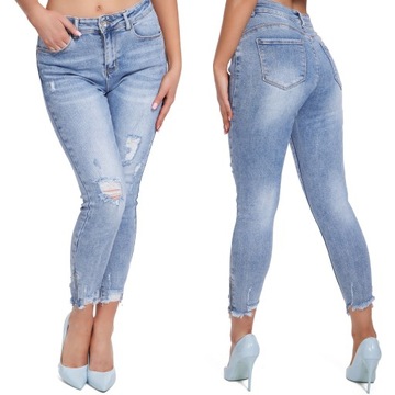 389_ S/36 _SPODNIE JEANSY PUSH UP dziury M.SARA