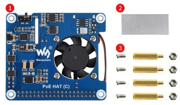 Power Ethernet HAT (C) Raspberry Pi 802.3af/at PoE