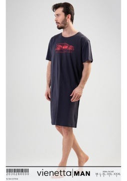 Koszula Nocna męska bawełna do spania Vienetta XL