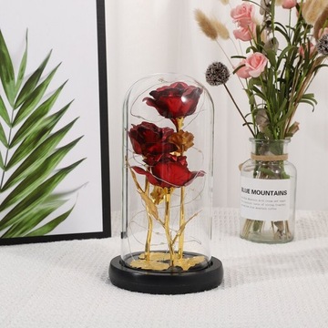 ВЕЧНАЯ РОЗА В СТЕКЛЕ СВЕТЯЩАЯСЯ СВЕТОДИОДНАЯ ИДЕЯ ПОДАРКА ЦВЕТА НА ДЕНЬ СВЯТОГО ВАЛЕНТИНА