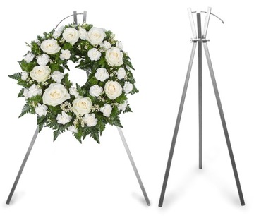 Stojak NA KWIATY WIENIEC trójnóg STALOWY Produkcja POLSKA srebrny 80 cm