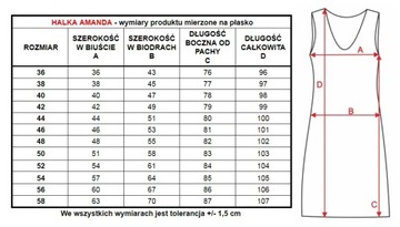 HALKA AMANDA SZEROKIE RAMIĄCZKO ŁOSOSIOWA 42