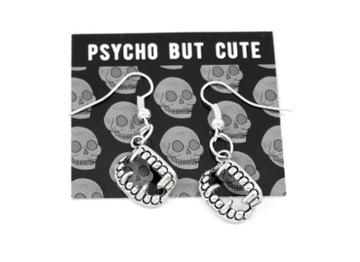 kolczyki WAMPIR goth gothic zęby Halloween K55