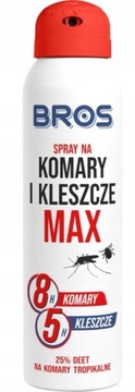 BROS spray na komary kleszcze MAX 90 ml DEET