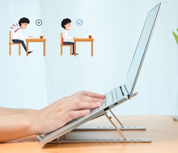 Складная подставка VAZIO, алюминий, СЕРЕБРЯНЫЙ для ноутбука MacBook iPad (N29-9-S)