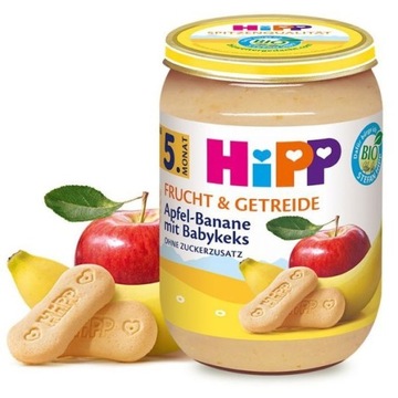 HiPP Deserek z Bananów Jabłek i Biszkoptów Wit. C