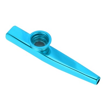 прочный металлический музыкальный инструмент с флейтой казу и ртом (синий)