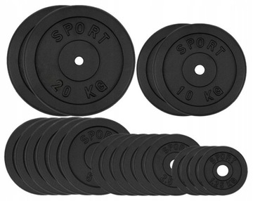 OBCIĄŻENIE ŻELIWNE 110 kg ZESTAW 20 talerzy 28mm