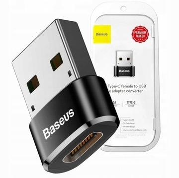 BASEUS LEKKI ADAPTER USB KONWERTER PRZEJŚCIÓWKA GNIAZDA USB-C NA USB-A 3A