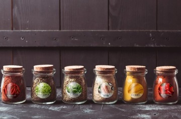 Красочные НАКЛЕЙКИ ДЛЯ СПЕЦИЙ для контейнеров, банок, ЭТИКЕТКИ