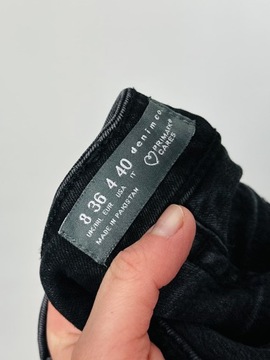 Jeansowe elastyczne spodnie rurki dziury S 36 Denim Co.