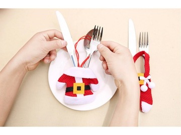 Новогодняя одежда для столовых приборов, Рождественский чехол, столовые приборы, Дед Мороз, Рождество