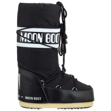 Buty Damskie Śniegowce Wysokie Moon Boot Nylon Czarne